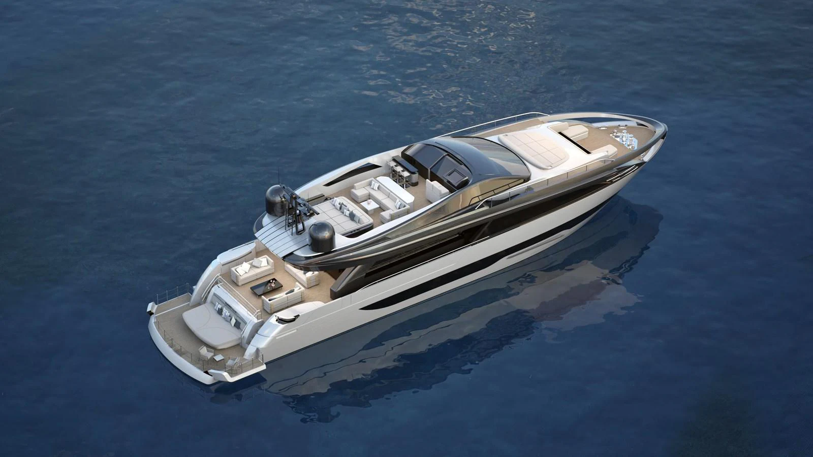 A sleek and modern yacht glides gracefully on calm waters, showcasing its luxurious design. aboard FILIPPETTI S100 Yacht for Sale