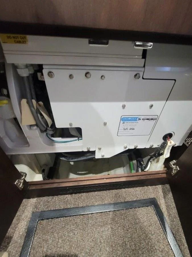 A detailed view of the yacht's mechanical equipment, showcasing its technical components. aboard GODSPEED Yacht for Sale