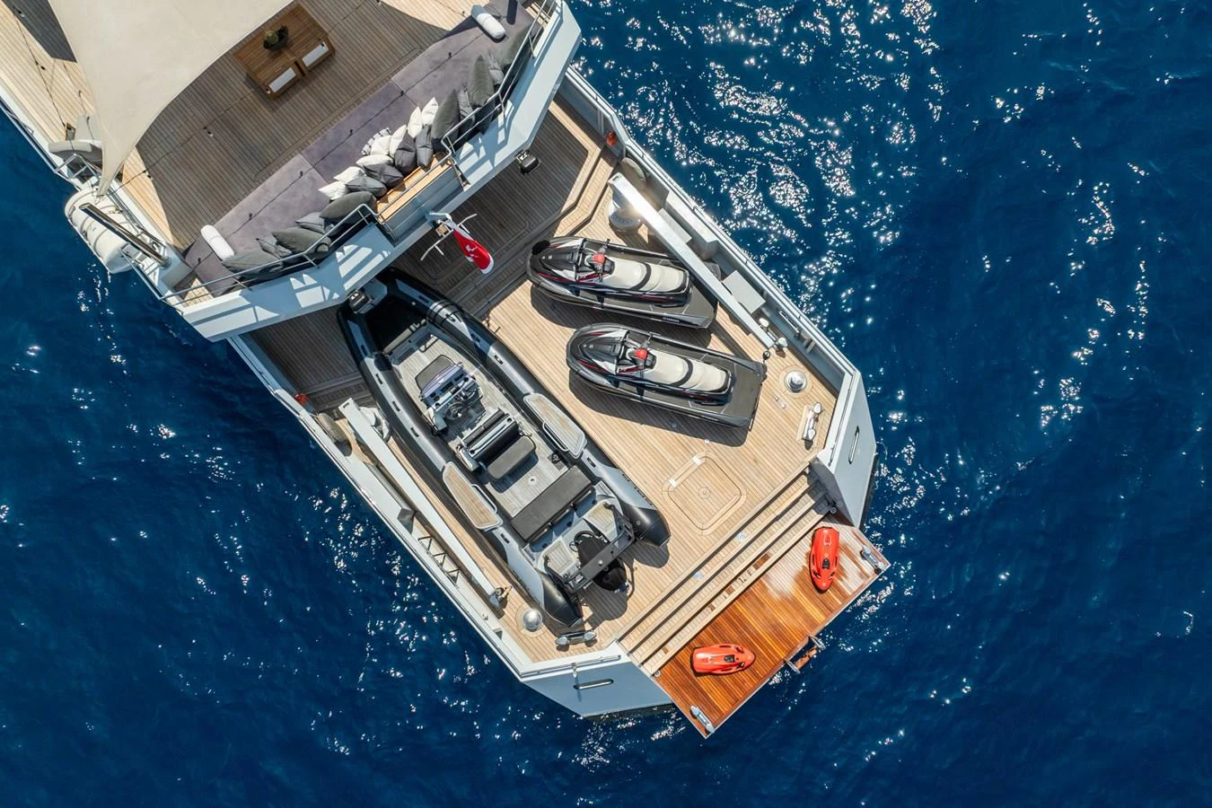 a high angle view of a ship aboard PREFERENCE 19 Yacht for Sale