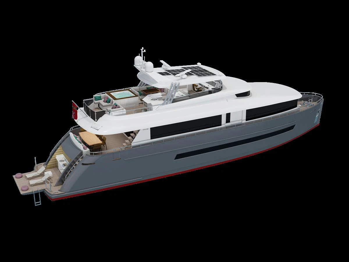 A sleek and modern yacht with spacious decks and luxurious amenities. aboard STELLARONE ST88/01 Yacht for Sale