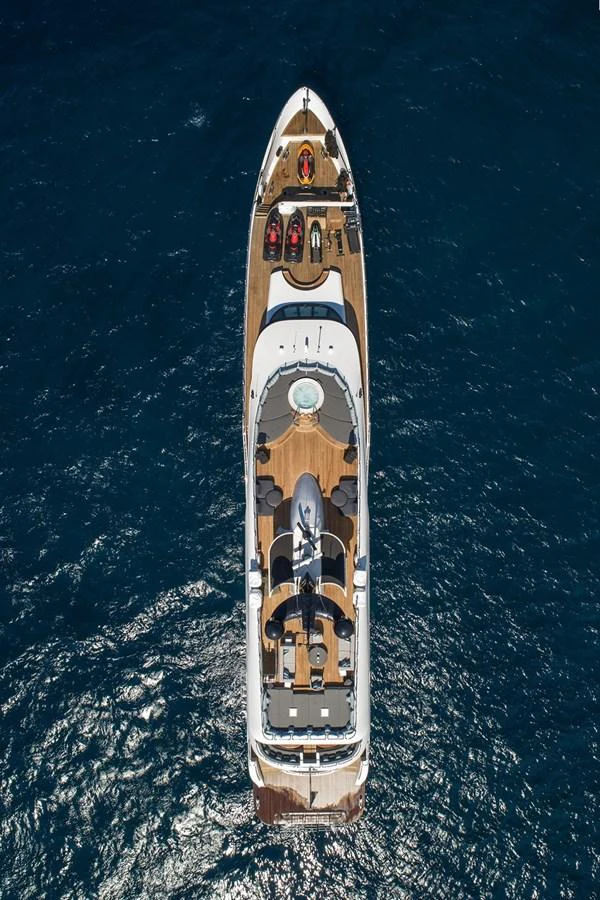 a space shuttle in the sky aboard HALLO Yacht for Sale