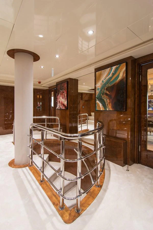 a shopping cart in a mall aboard HALLO Yacht for Sale