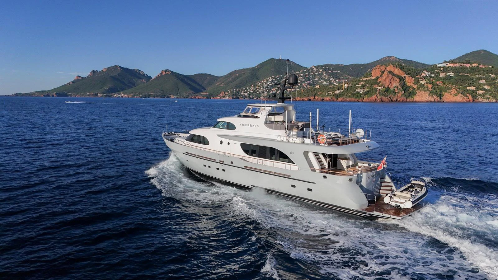 a boat on the water aboard ARCHIPELAGO Yacht for Sale