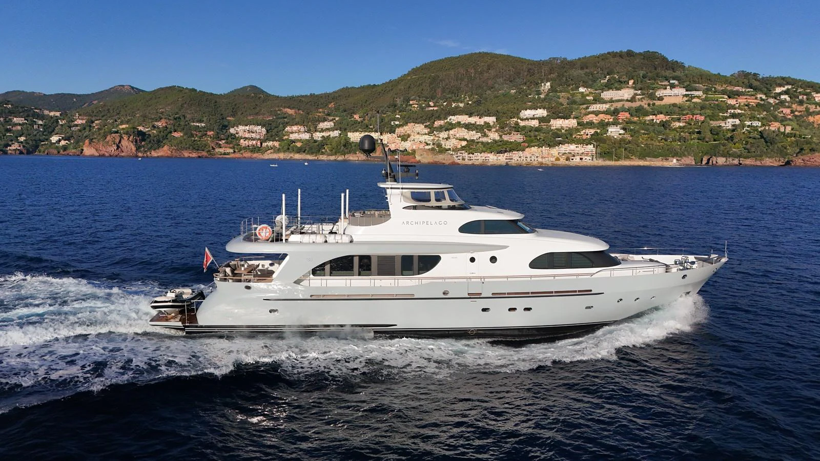 a boat on the water aboard ARCHIPELAGO Yacht for Sale