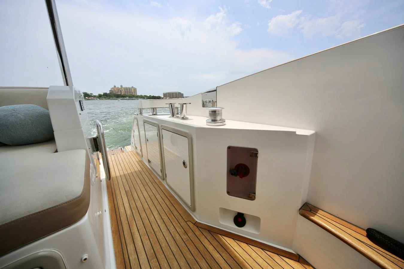 The aft deck features a sleek, modern design with ample space for relaxation and entertainment. aboard KIKI Yacht for Sale