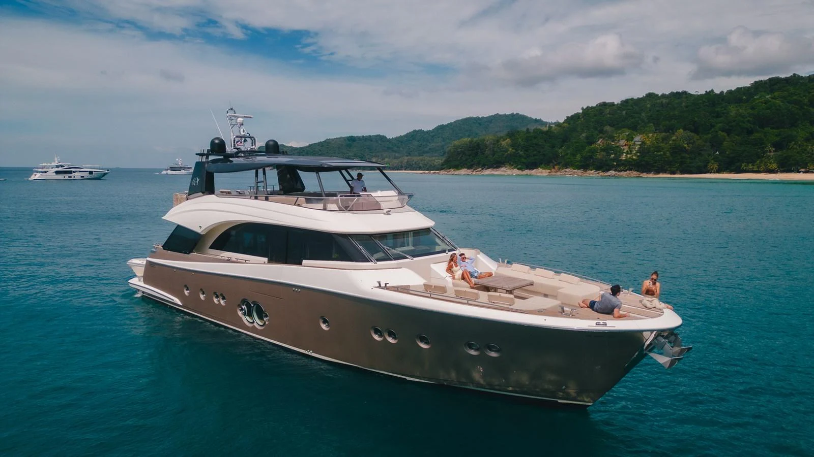 a boat in the water aboard MOANA Yacht for Sale