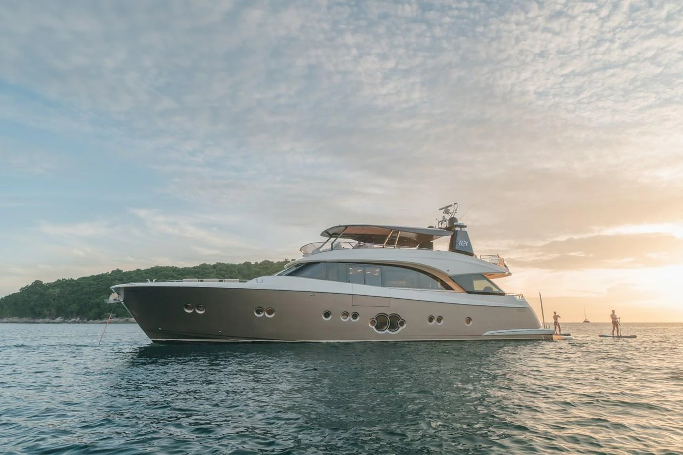 a boat on the water aboard MOANA Yacht for Sale