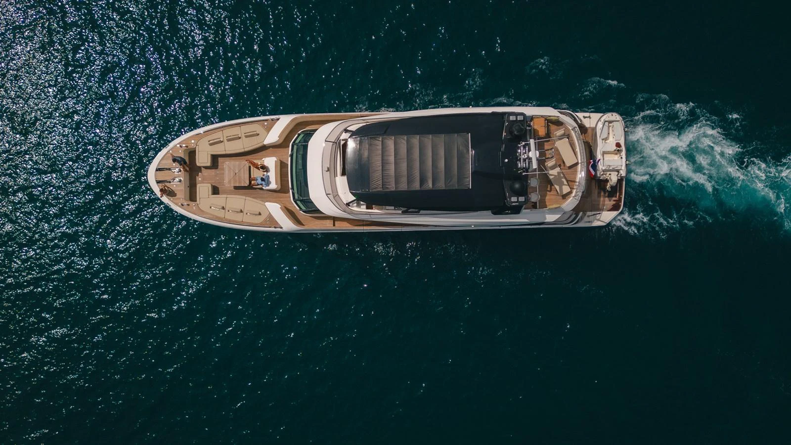a high angle view of a ship aboard MOANA Yacht for Sale