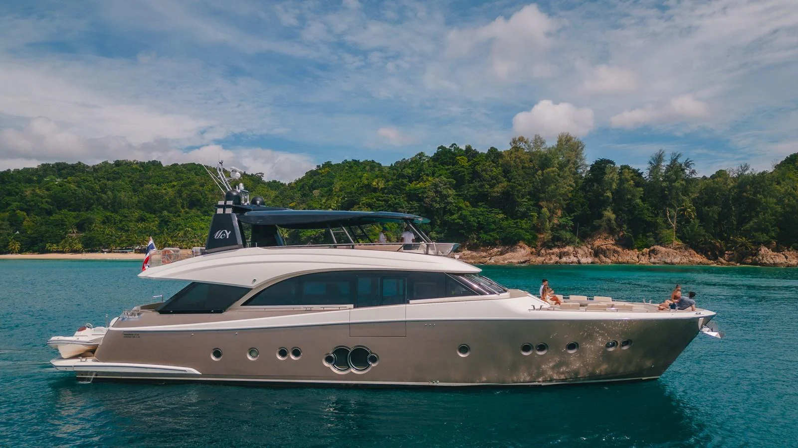 a boat in the water aboard MOANA Yacht for Sale