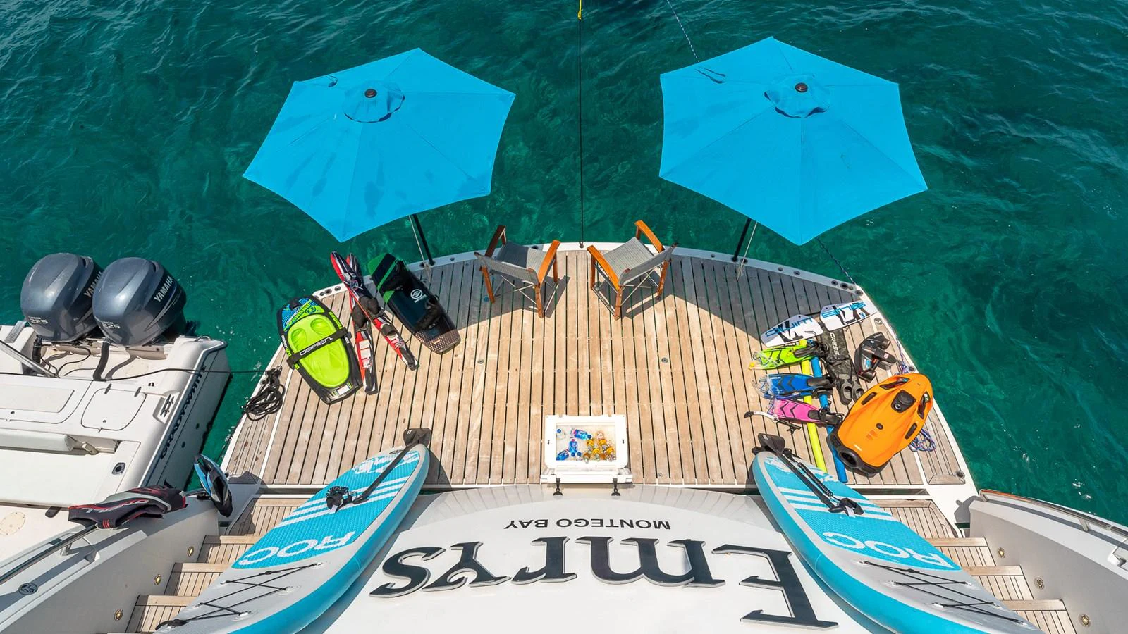 a boat on the water aboard EMRYS Yacht for Sale