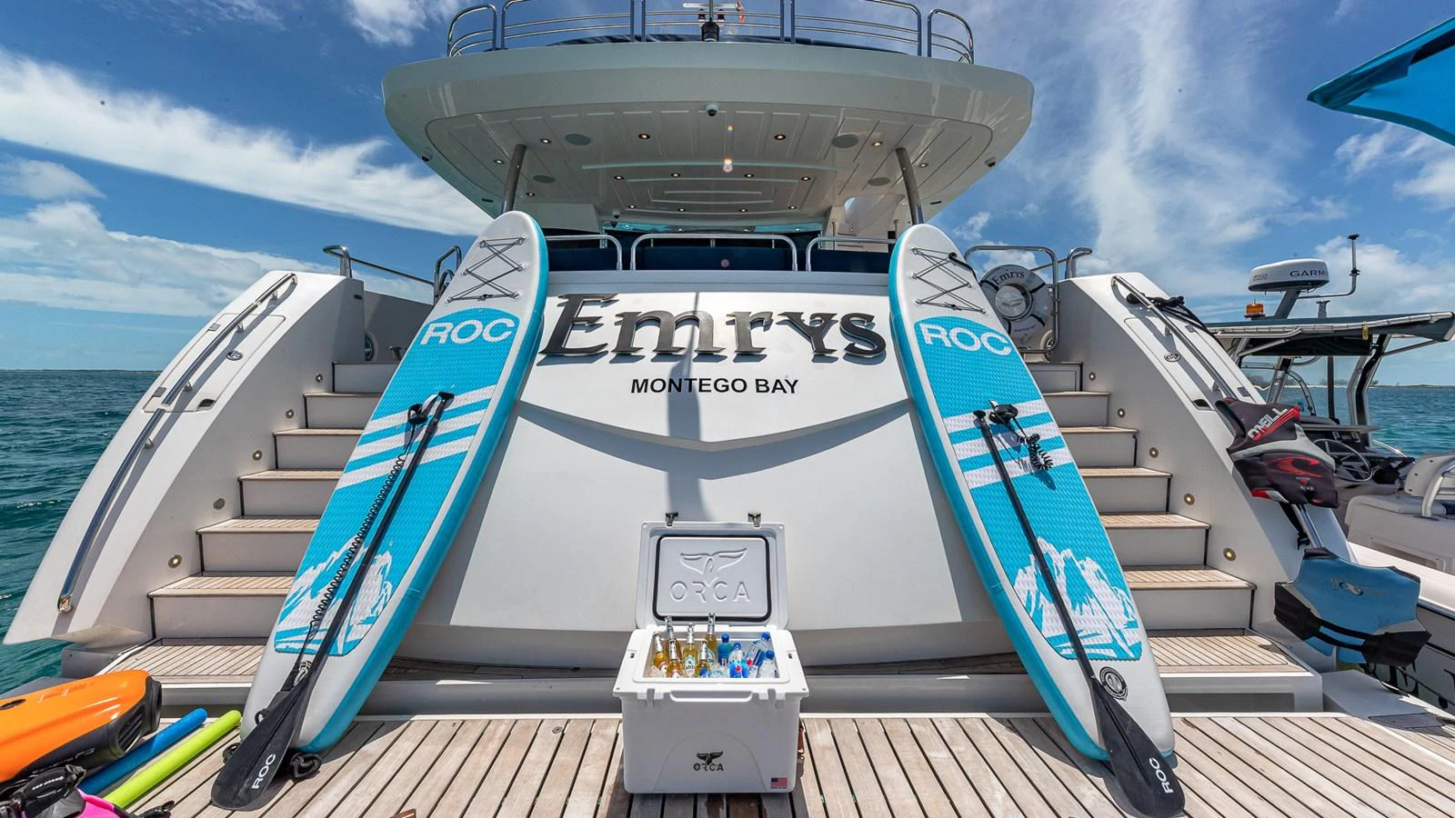 a boat on the water aboard EMRYS Yacht for Sale