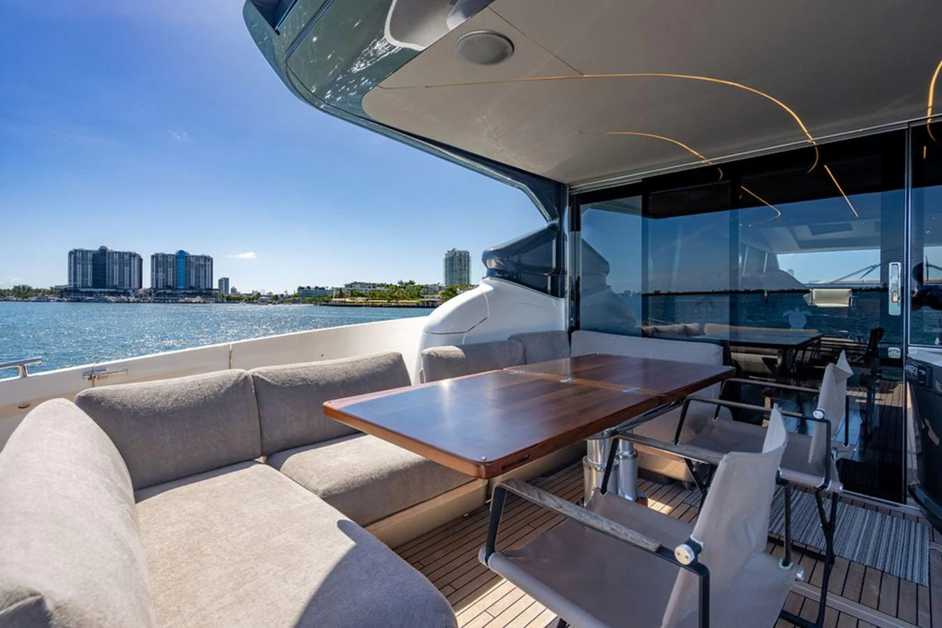 a table on a boat aboard COCOON Yacht for Sale