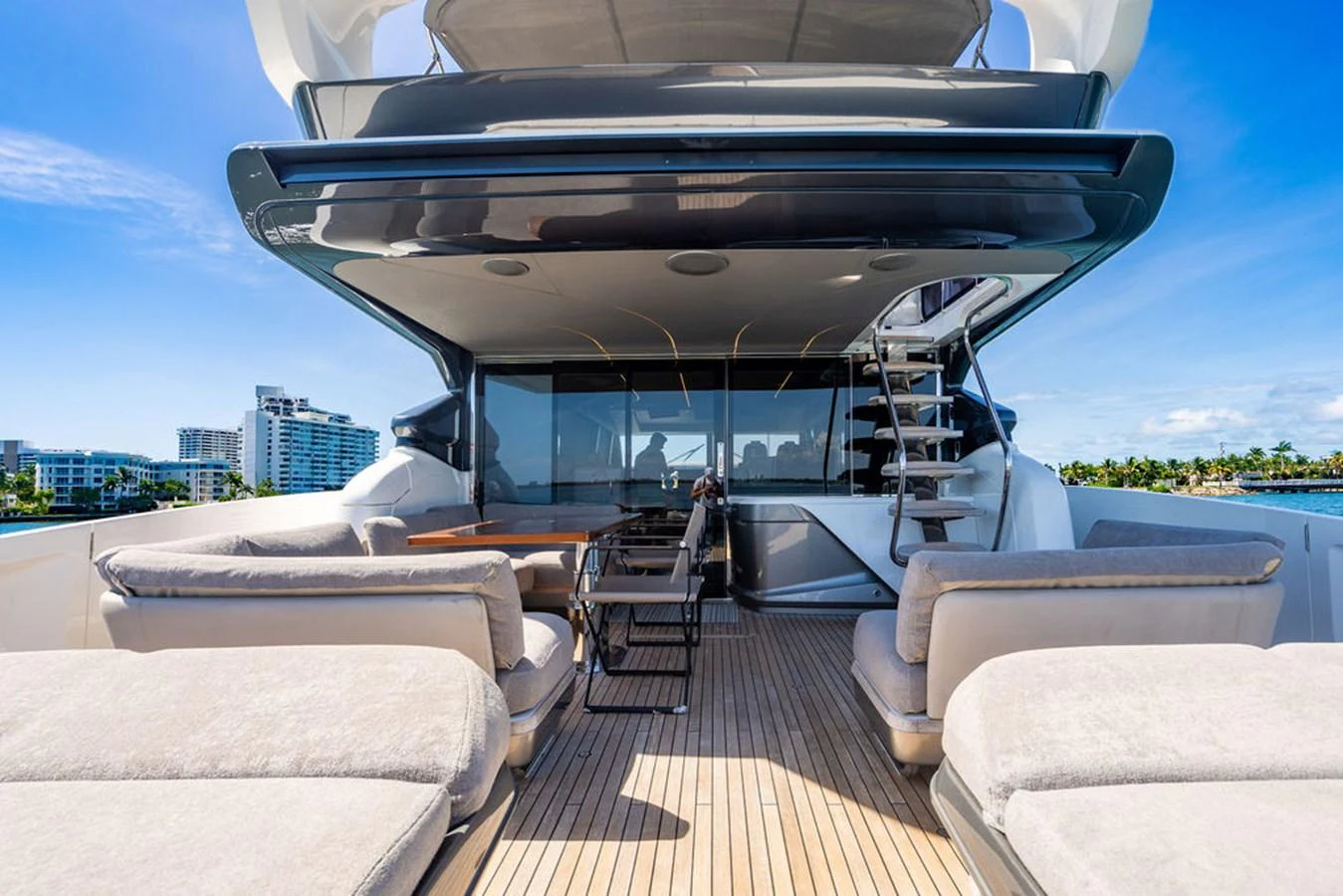 a boat on a deck aboard COCOON Yacht for Sale