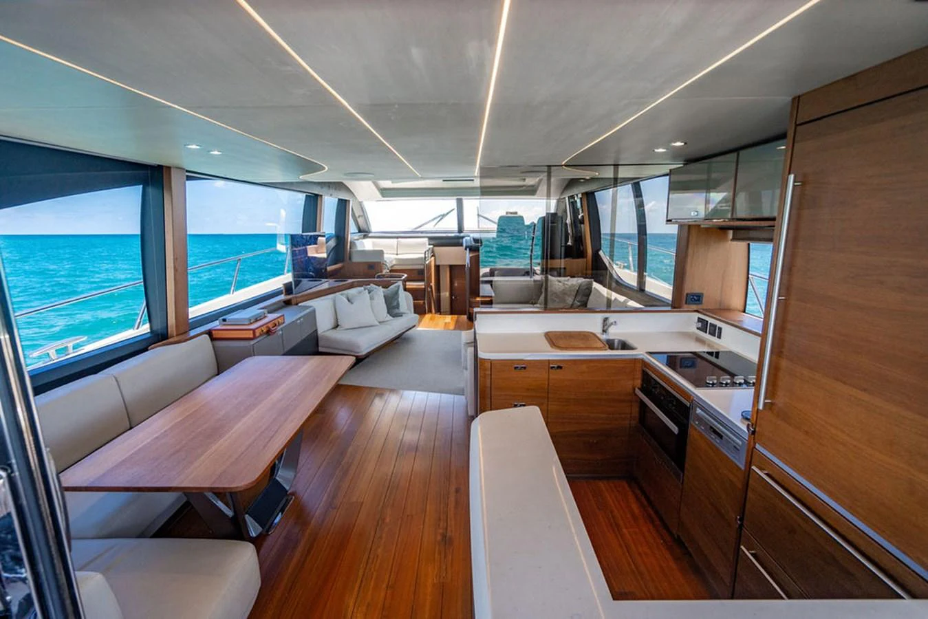 a large modern looking kitchen aboard COCOON Yacht for Sale