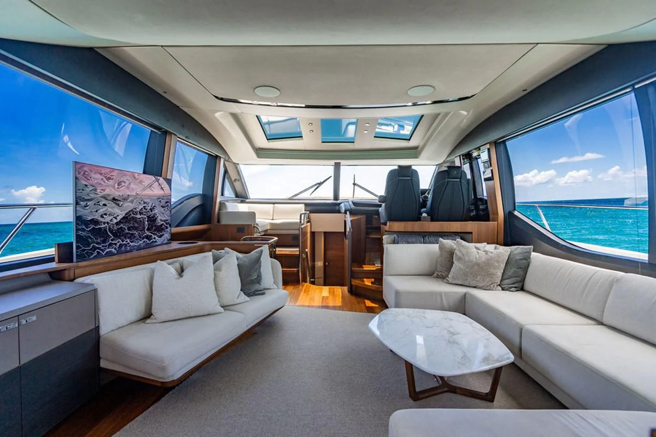 a bus with a large window aboard COCOON Yacht for Sale