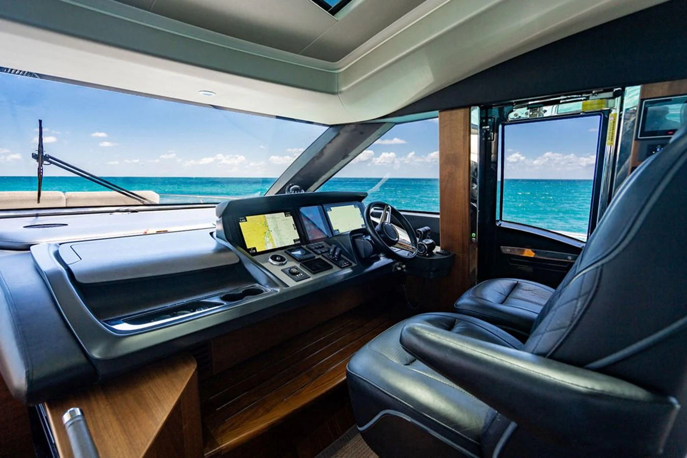 inside of a car aboard COCOON Yacht for Sale