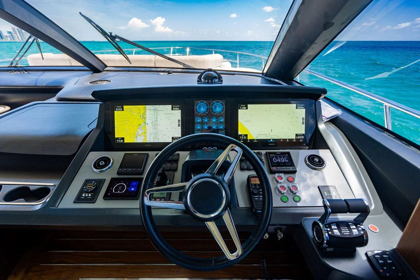 inside of a car aboard COCOON Yacht for Sale