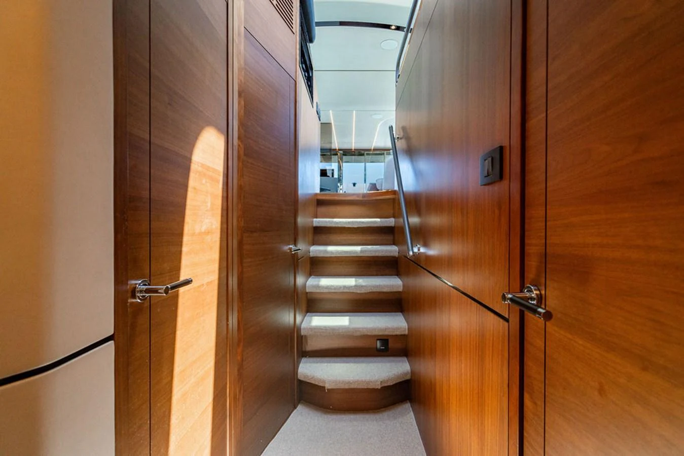 a set of wooden doors aboard COCOON Yacht for Sale