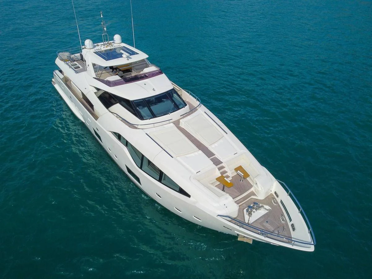 a high angle view of a ship aboard CUSTOM LINE 108 Yacht for Sale