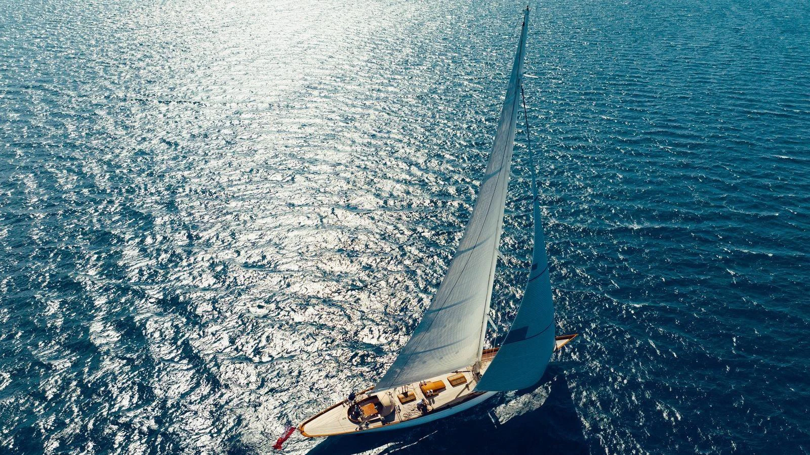 a sailboat on the water aboard SAVANNAH Yacht for Sale