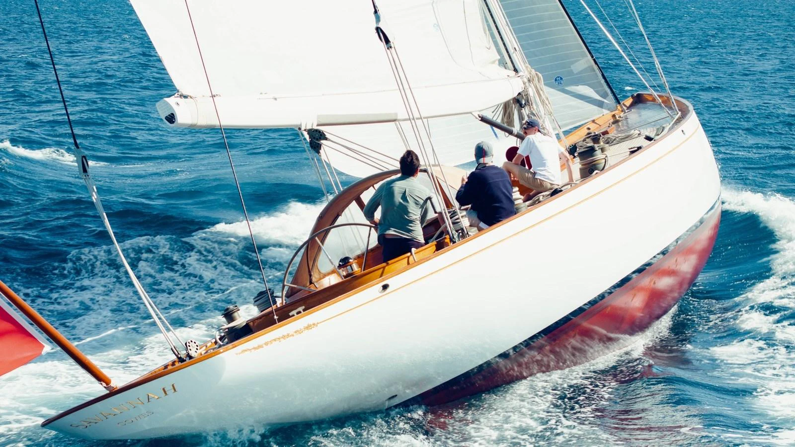 a sailboat on the water aboard SAVANNAH Yacht for Sale