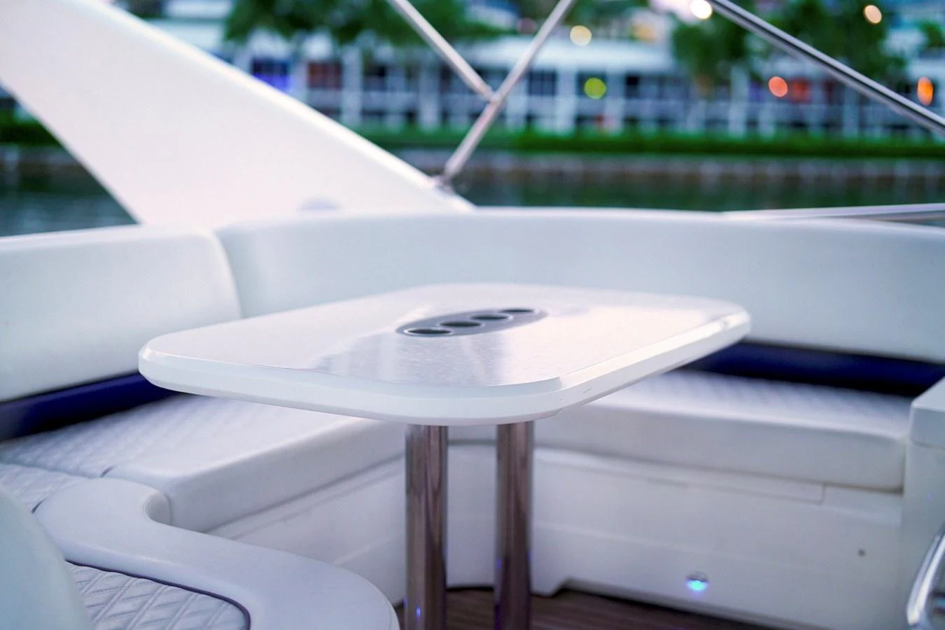 a white table with a black handle aboard ANDREA'S REVENGE Yacht for Sale