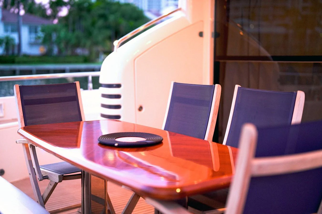 a table with chairs around it aboard ANDREA'S REVENGE Yacht for Sale