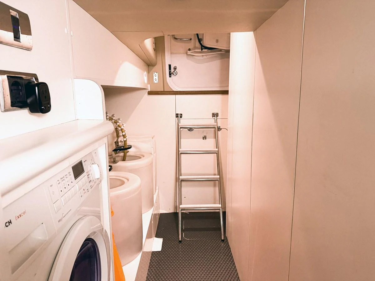 a ladder in a kitchen aboard ANDREA'S REVENGE Yacht for Sale
