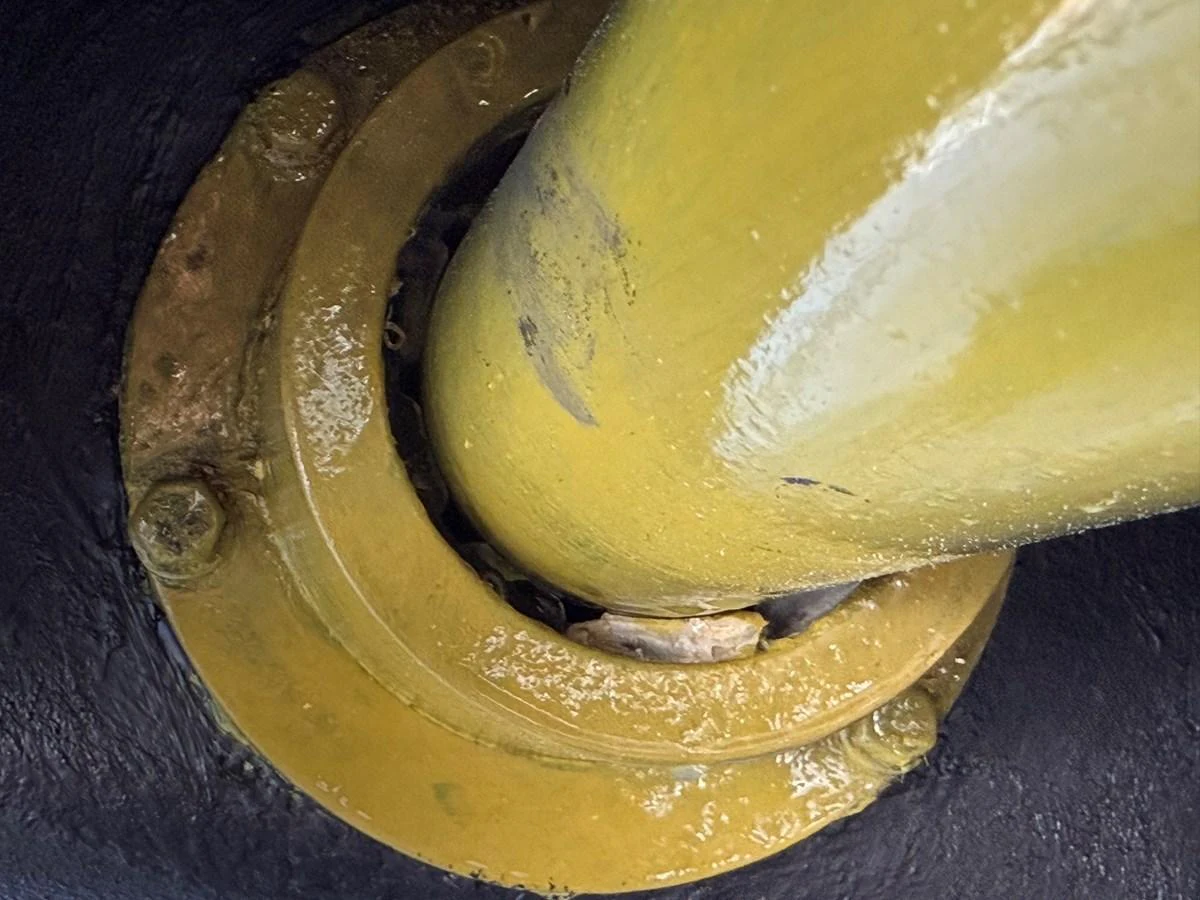 A close-up view of a yacht's mechanical component, showcasing its robust construction. aboard FANTASEA Yacht for Sale