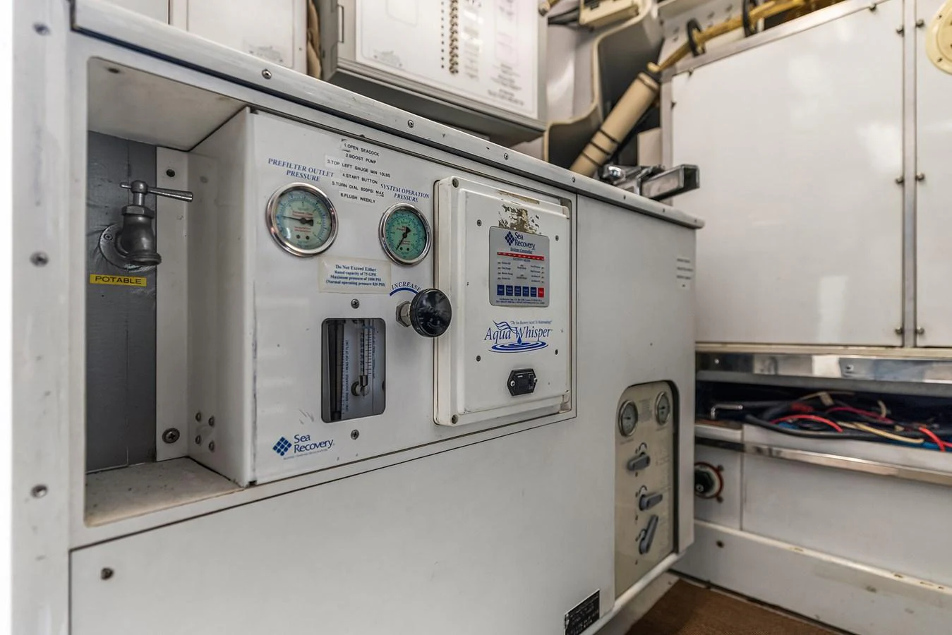 A close-up view of the yacht's technical equipment and control panel. aboard MI AMERE Yacht for Sale