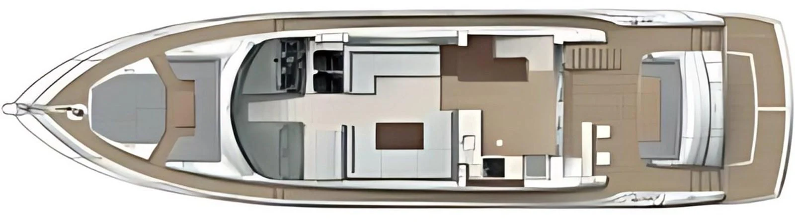 This image provides a detailed deck plan of the yacht, showcasing the layout and arrangement of various areas. aboard "BISHWISH" Yacht for Sale