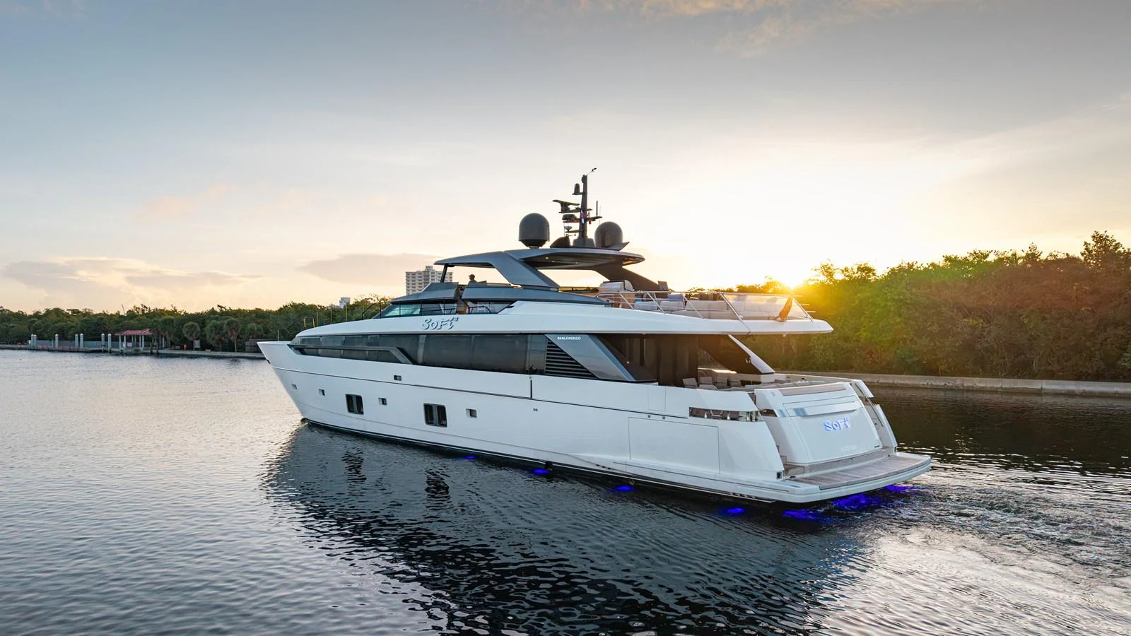 a boat on the water aboard SANLORENZO SL120/778 Yacht for Sale