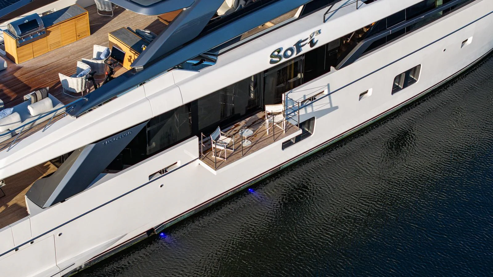a large white ship aboard SANLORENZO SL120/778 Yacht for Sale