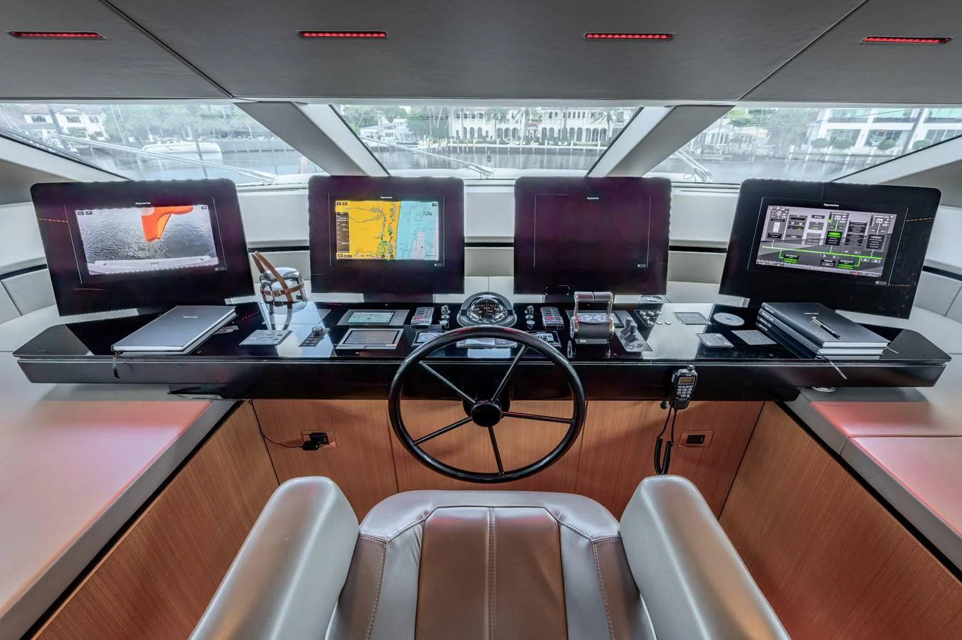a control room with many monitors aboard SANLORENZO SL120/778 Yacht for Sale