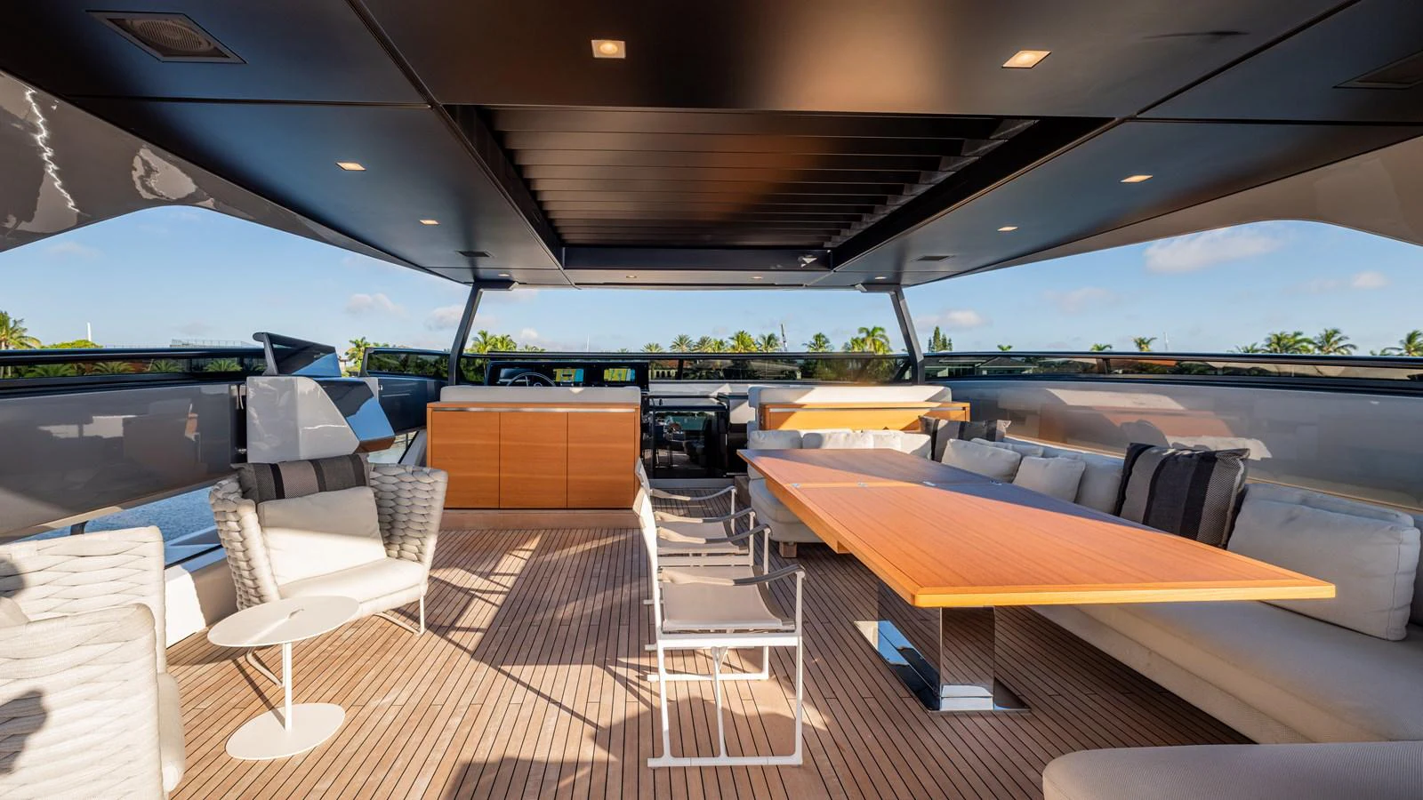 inside of a car aboard SANLORENZO SL120/778 Yacht for Sale