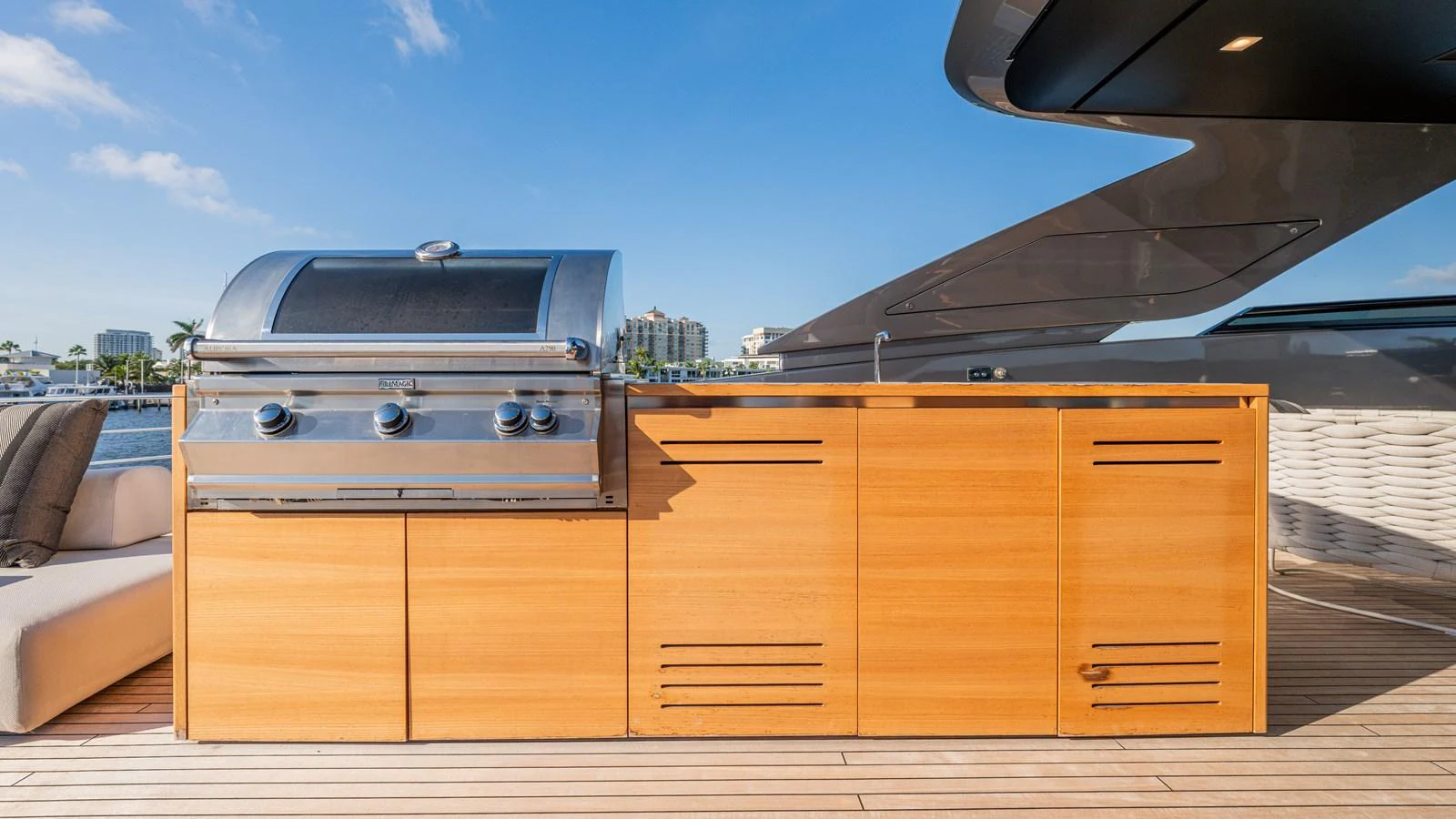 a car parked in a garage aboard SANLORENZO SL120/778 Yacht for Sale
