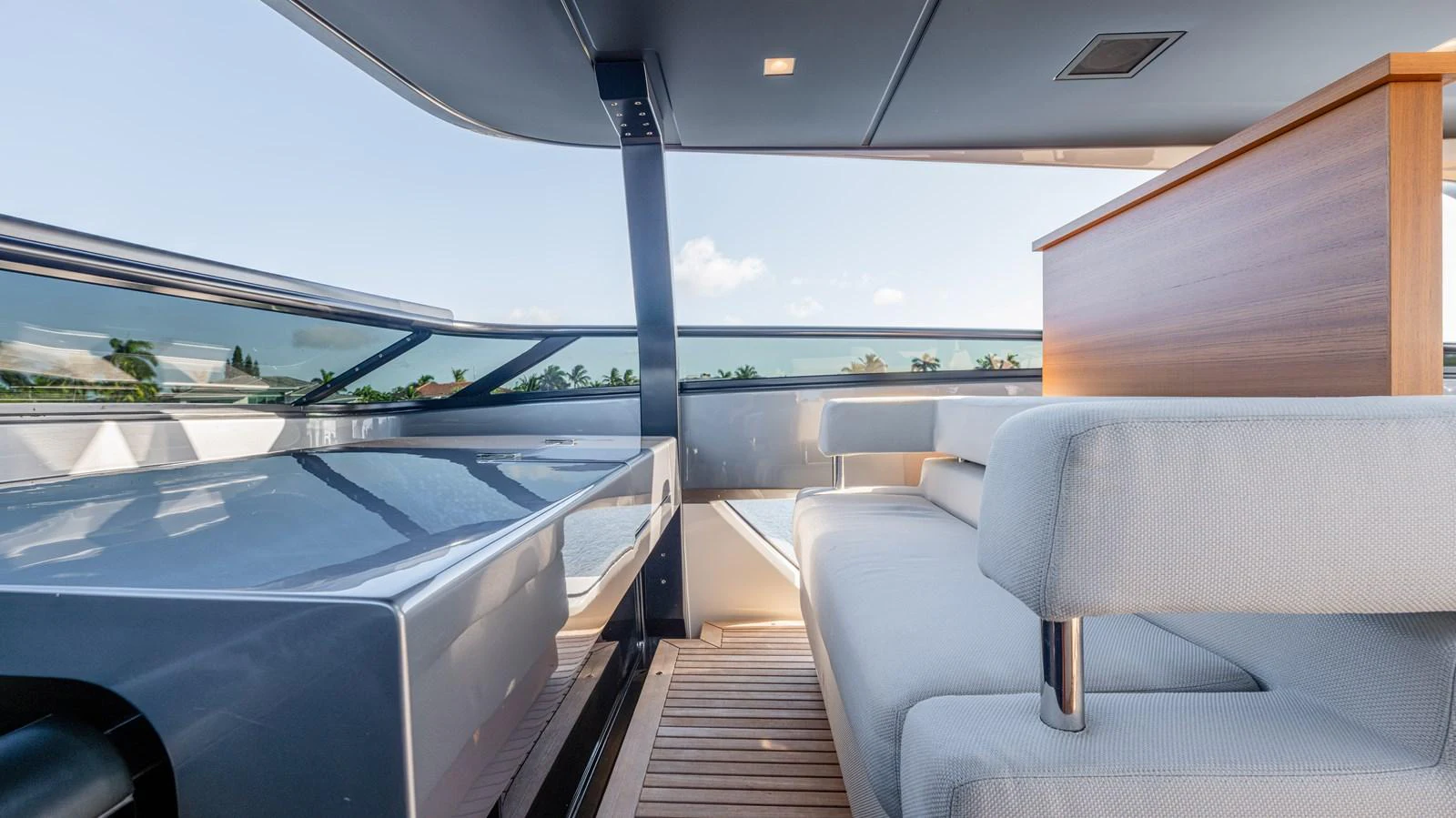 inside of a car aboard SANLORENZO SL120/778 Yacht for Sale