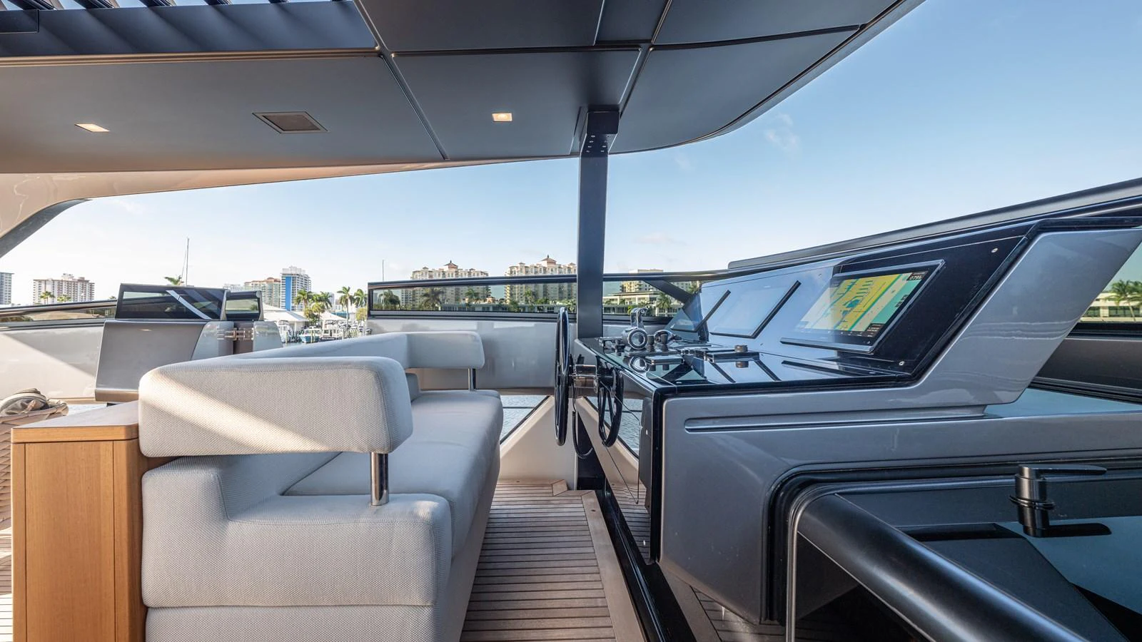 inside of a car aboard SANLORENZO SL120/778 Yacht for Sale