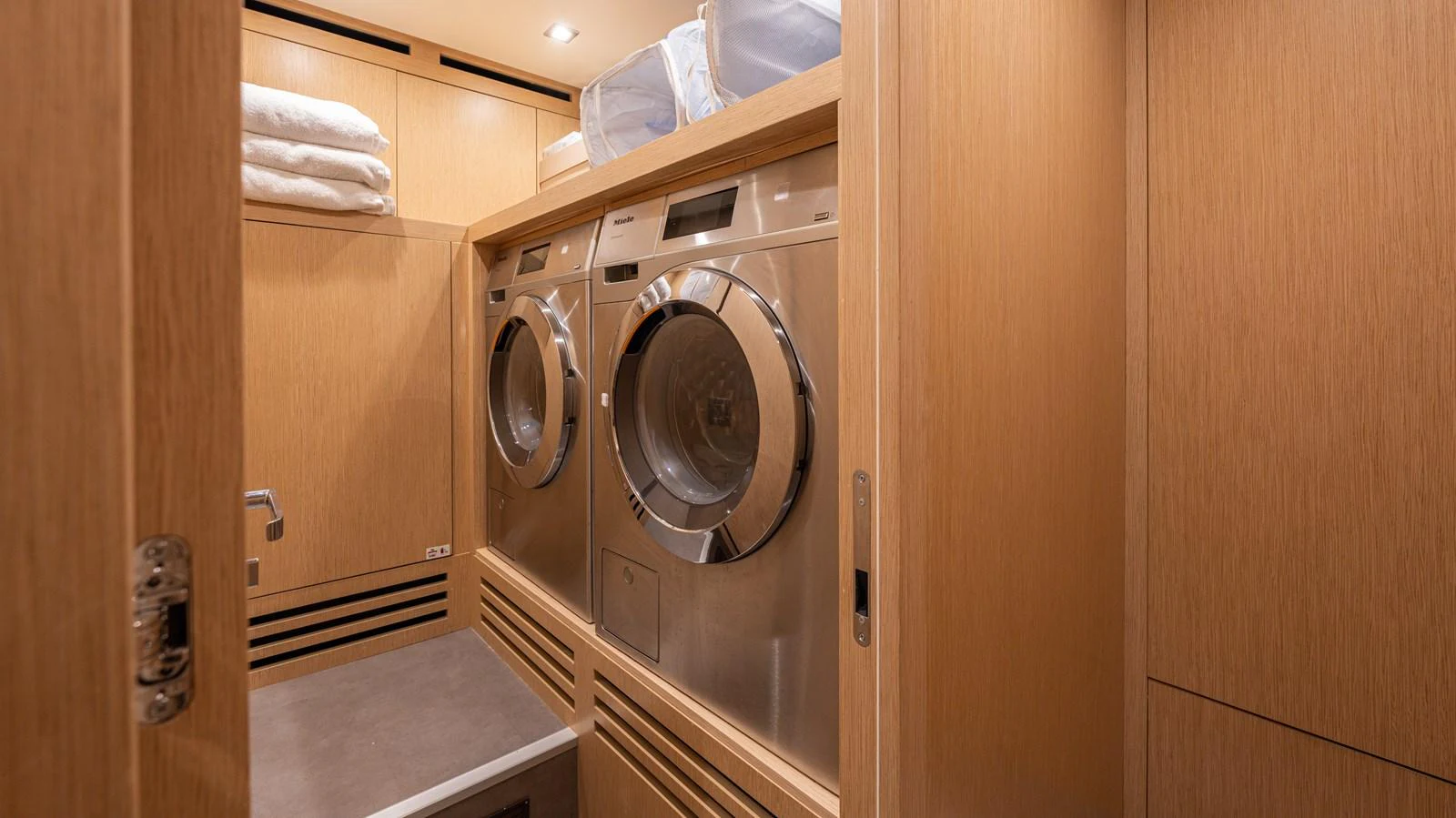 a kitchen with a large oven aboard SANLORENZO SL120/778 Yacht for Sale