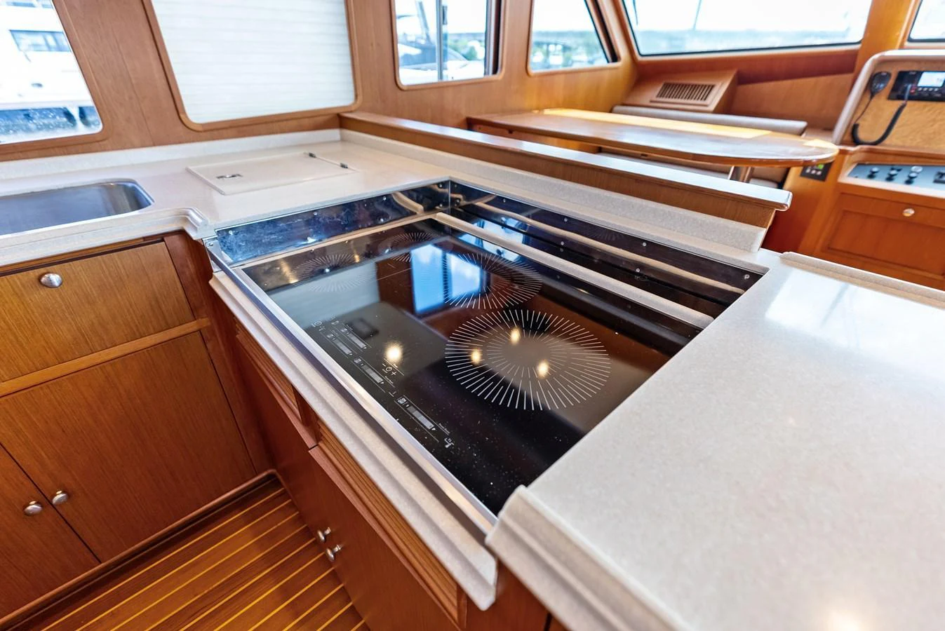 The galley features modern appliances and ample counter space for meal preparation. aboard EL LEGADO Yacht for Sale