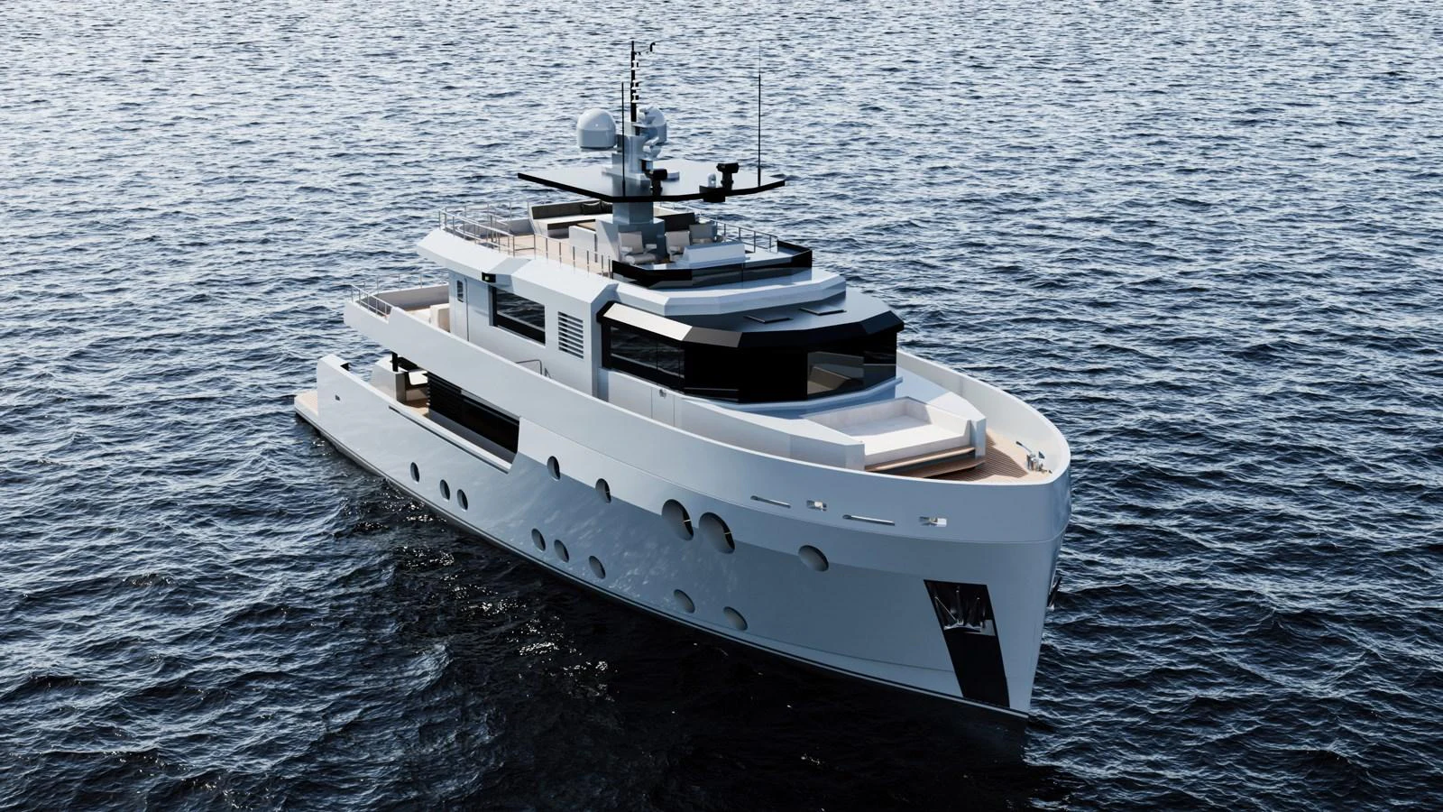 A sleek and modern yacht glides gracefully on the open water, showcasing its elegant design and spacious decks. aboard MAKO SHARK Yacht for Sale