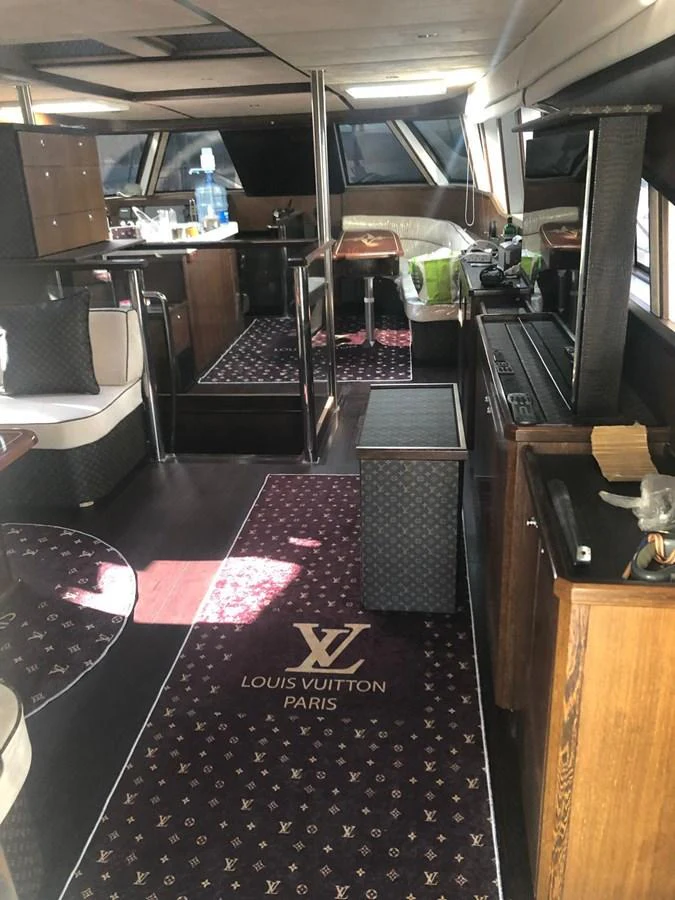 The yacht's interior features a luxurious and stylish living area with high-end furnishings and decor. aboard 23 M MOTORSAILOR Yacht for Sale