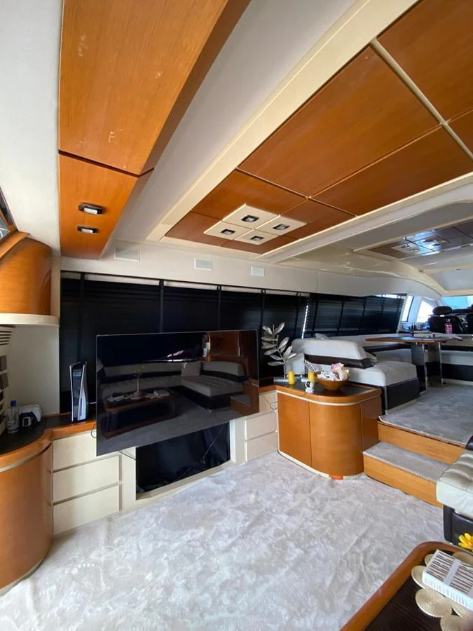 The yacht's salon features a spacious and modern design with luxurious furnishings and ample natural light. aboard NE SEL Yacht for Sale