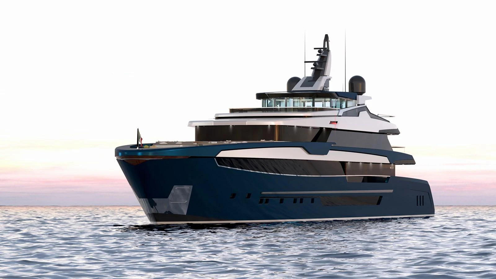 A sleek and modern yacht glides gracefully on calm waters at sunset. aboard BWA 60 Yacht for Sale