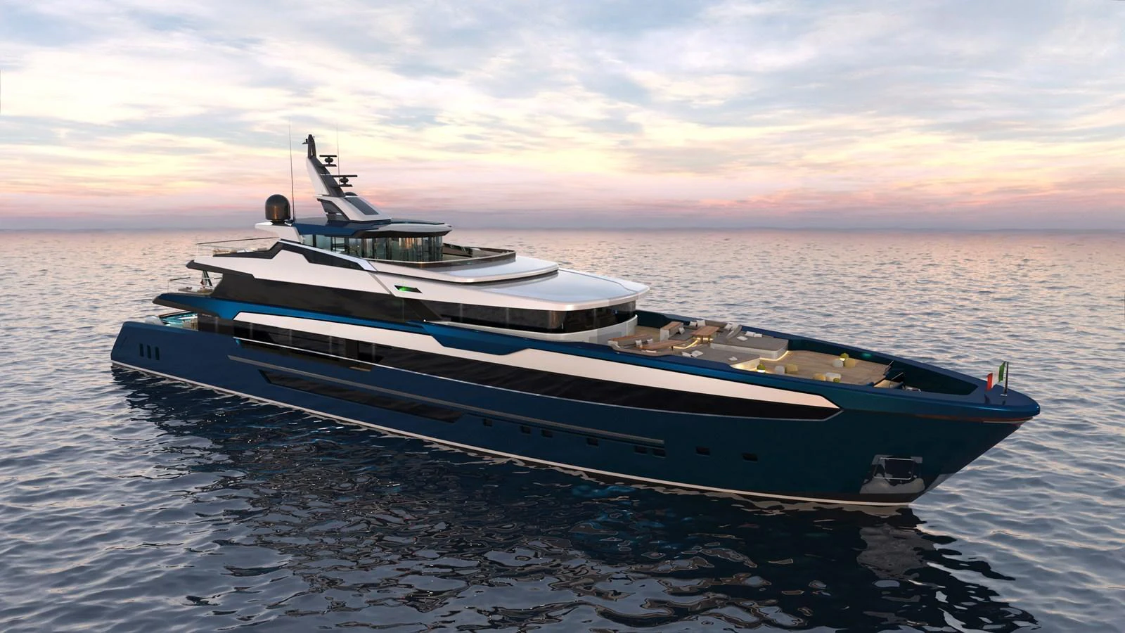 A sleek and modern yacht glides gracefully on calm waters at sunset. aboard BWA 60 Yacht for Sale