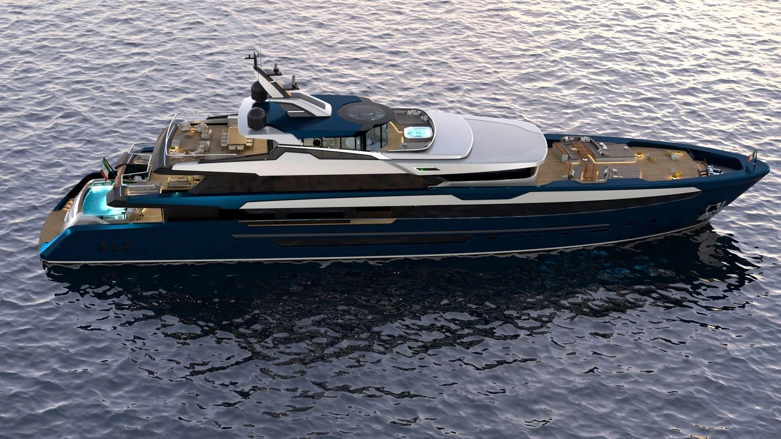 A sleek and modern yacht cruising on calm waters, showcasing its luxurious design and spacious decks. aboard BWA 60 Yacht for Sale