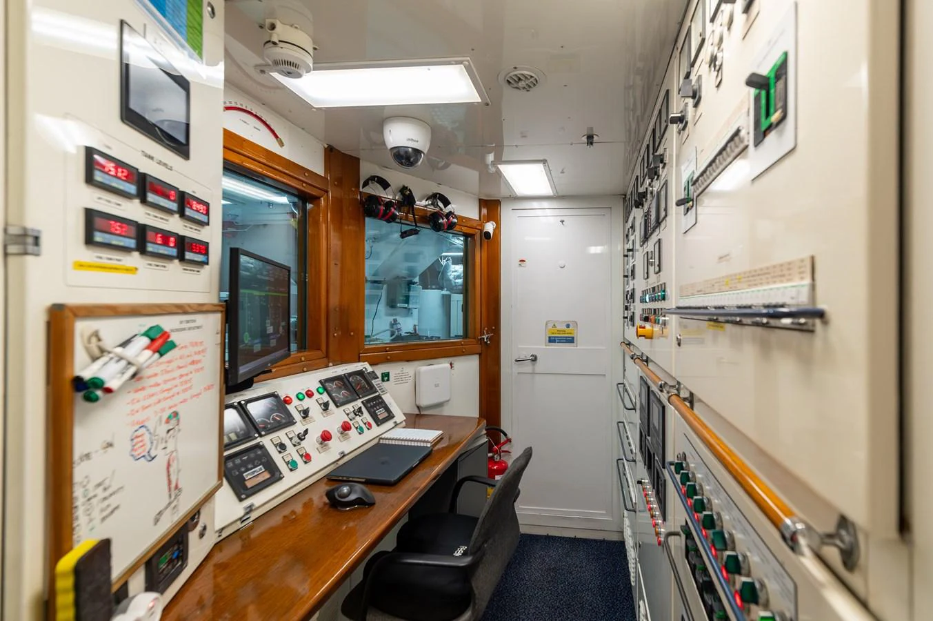 The yacht's control room is equipped with advanced monitoring systems and controls for efficient operation. aboard EMOTION 2 Yacht for Sale