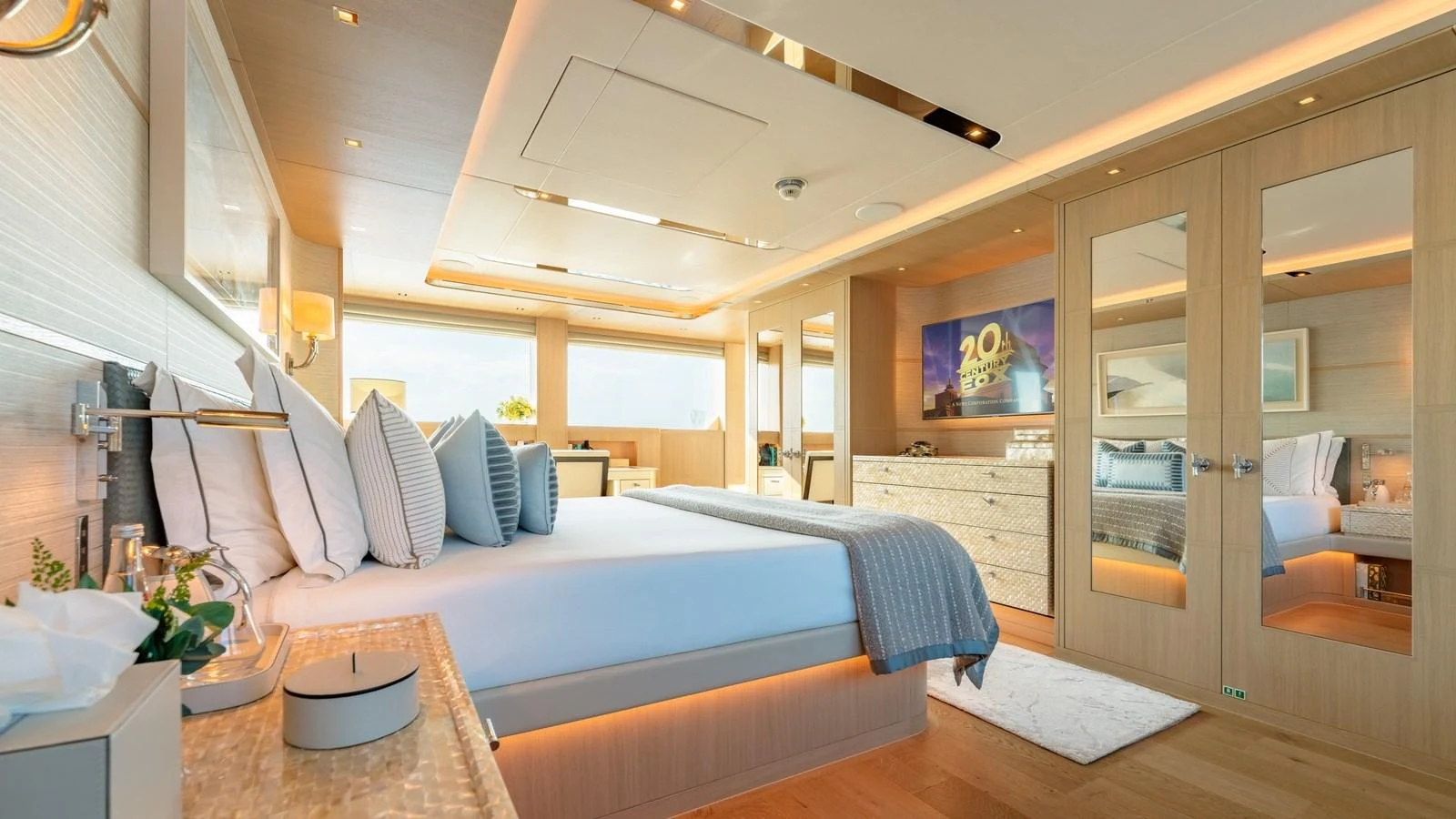 The master stateroom offers a luxurious and spacious retreat with elegant decor and ample natural light. aboard KOKORO Yacht for Sale