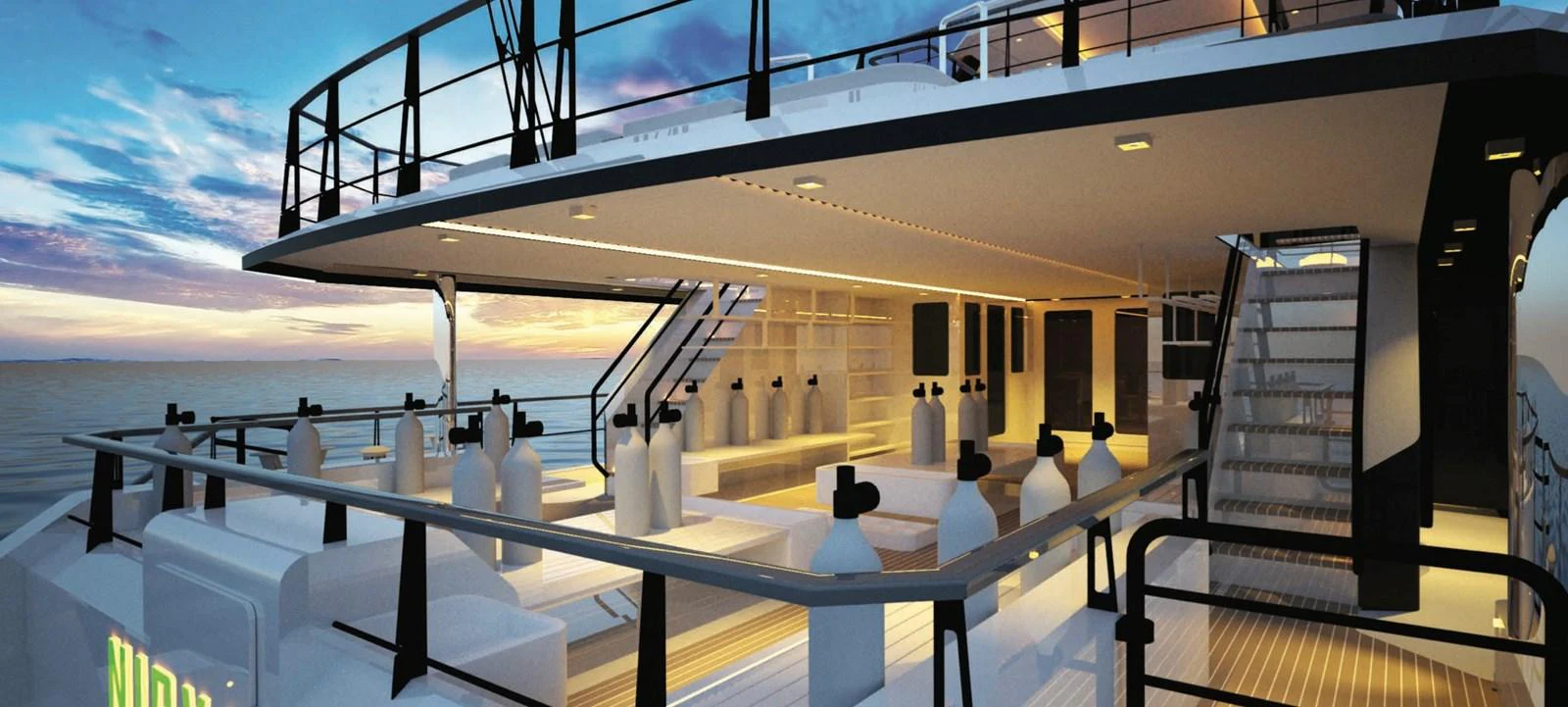 The yacht's aft deck offers a spacious and luxurious outdoor area for relaxation and entertainment. aboard SOYASLAN CUSTOM Yacht for Sale