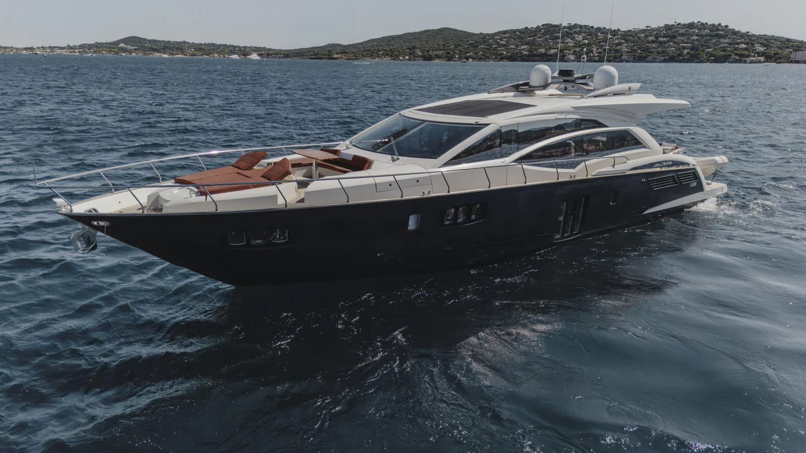 a boat on the water aboard SCUDERIA Yacht for Sale